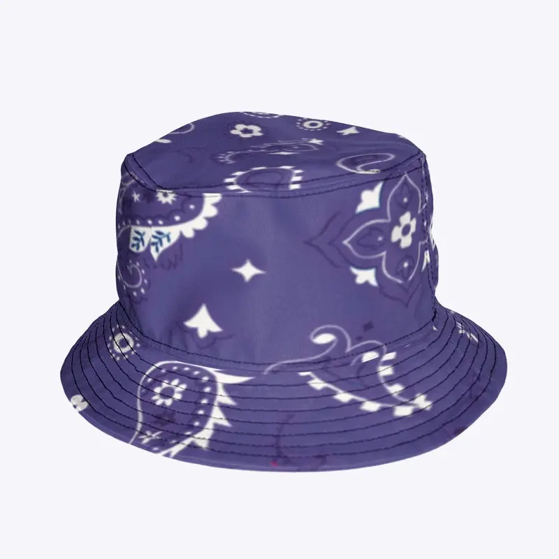 Purple paisley bucket hat